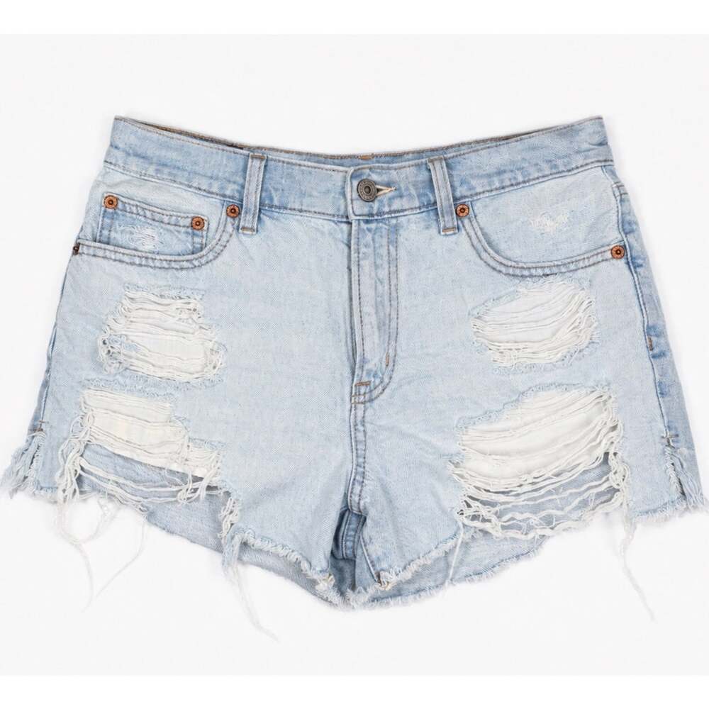 American Eagle 90s Boyfriend Distressed Denim Shorts Light Wash Size 2